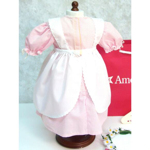 American Girl Kirsten Birthday Outfit Pleasant Co Apron Dress Wreath Hanger Bag - Picture 5 of 11